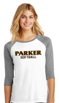 Ladies 3/4 Sleeve Tee - "PARKER SOFTBALL"