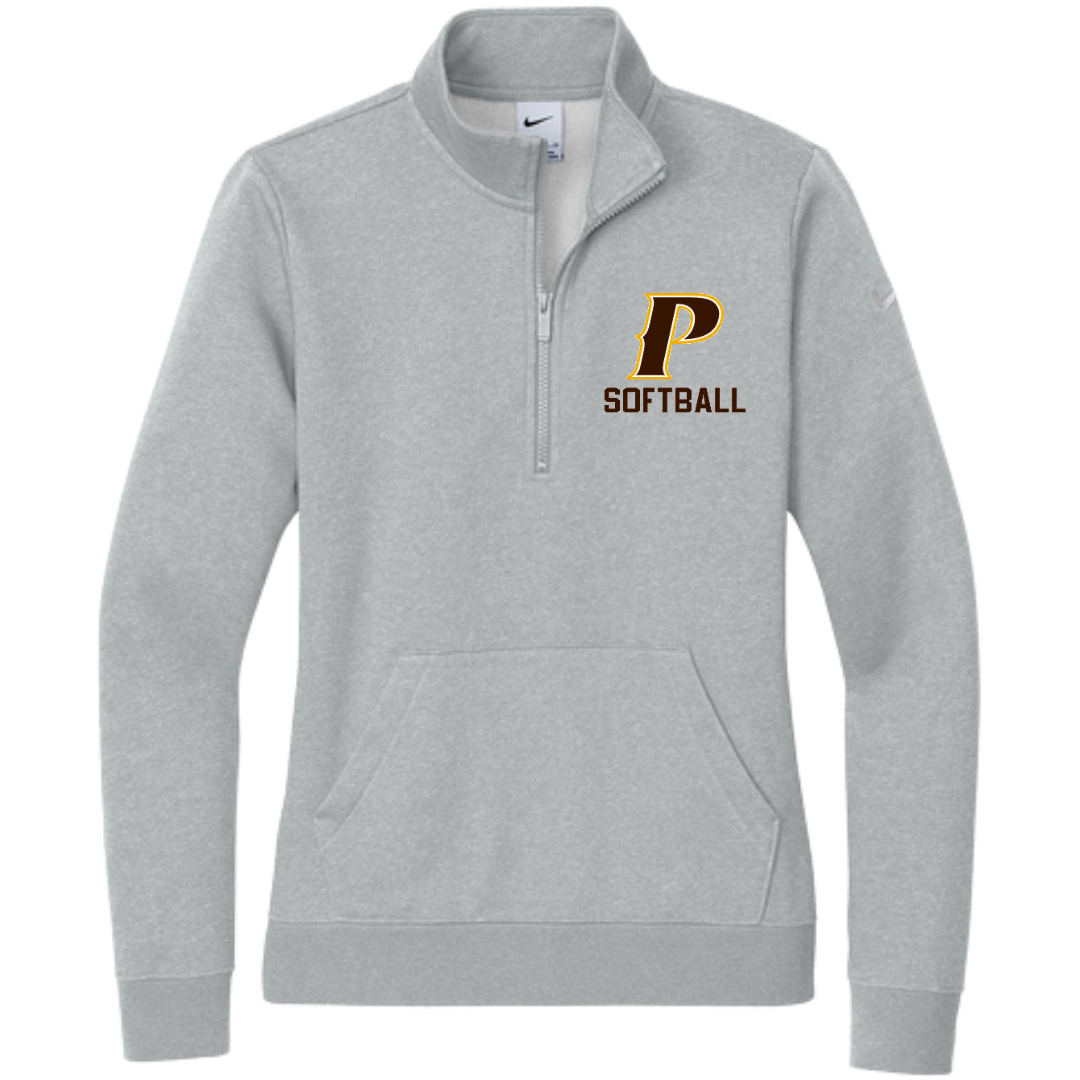 Nike Women's Club Fleece 1/2 zip - "P-SOFTBALL"