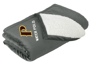 Mountain Lodge Sherpa Blanket - "P-WATER POLO" (colors: Brown, Gray)