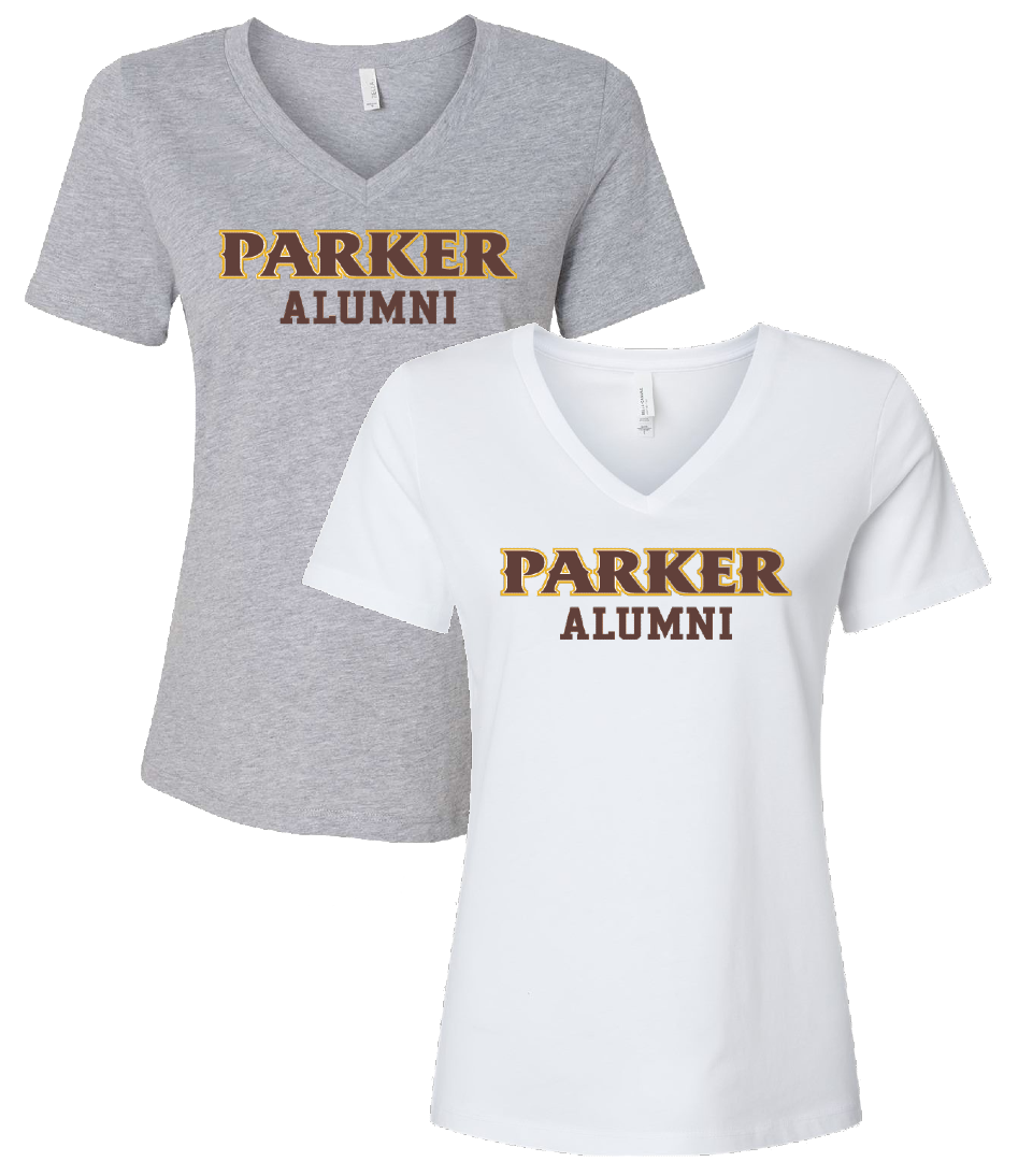 Ladies V-Neck Tee - "PARKER ALUMNI"