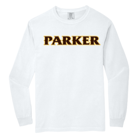 Comfort Colors Heavyweight Ring Spun Long Sleeve Tee - "Parker", "P", or "Shield"