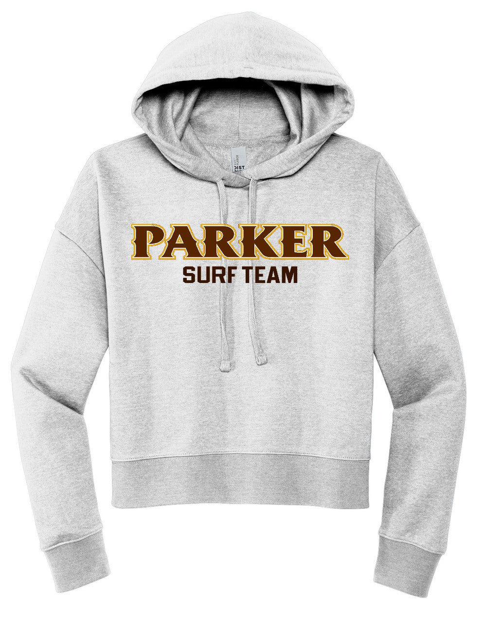 Women's V.I.T. Fleece Hoodie - "PARKER SURF TEAM" [colors:  gray, white]