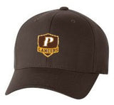 Adult Flex-Fit Baseball Cap - "P" or "SHIELD" [colors: Brown, Light Grey, Dark Grey, Gold, White]