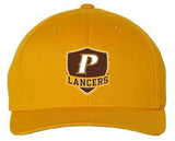 Adult Flex-Fit Baseball Cap - "P" or "SHIELD" [colors: Brown, Light Grey, Dark Grey, Gold, White]