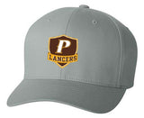 Adult Flex-Fit Baseball Cap - "P" or "SHIELD" [colors: Brown, Light Grey, Dark Grey, Gold, White]