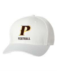 Adult Flex-Fit Baseball Cap - "P FOOTBALL"  [colors: Brown, White, Gray]