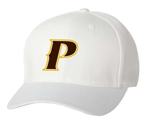 Adult Flex-Fit Baseball Cap - "P" or "SHIELD" [colors: Brown, Light Grey, Dark Grey, Gold, White]