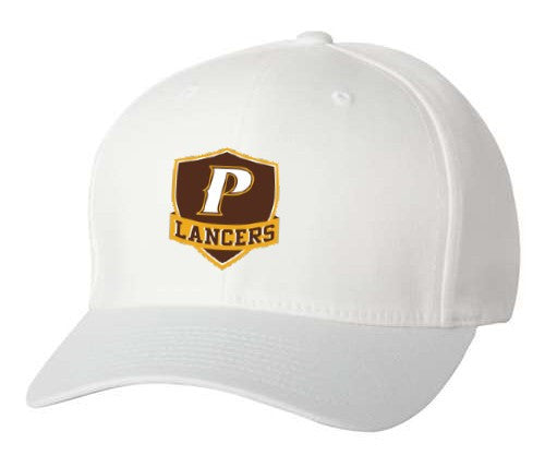 Adult Flex-Fit Baseball Cap - "P" or "SHIELD" [colors: Brown, Light Grey, Dark Grey, Gold, White]