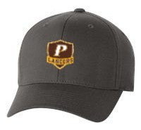 Adult Flex-Fit Baseball Cap - "P" or "SHIELD" [colors: Brown, Light Grey, Dark Grey, Gold, White]