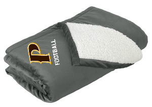 Mountain Lodge Sherpa Blanket - "P FOOTBALL" (colors: Brown, Gray)