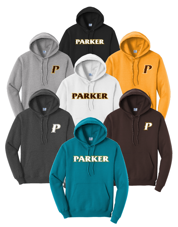 Men's Core Fleece Pullover Hooded Sweatshirt - "PARKER" or "P"