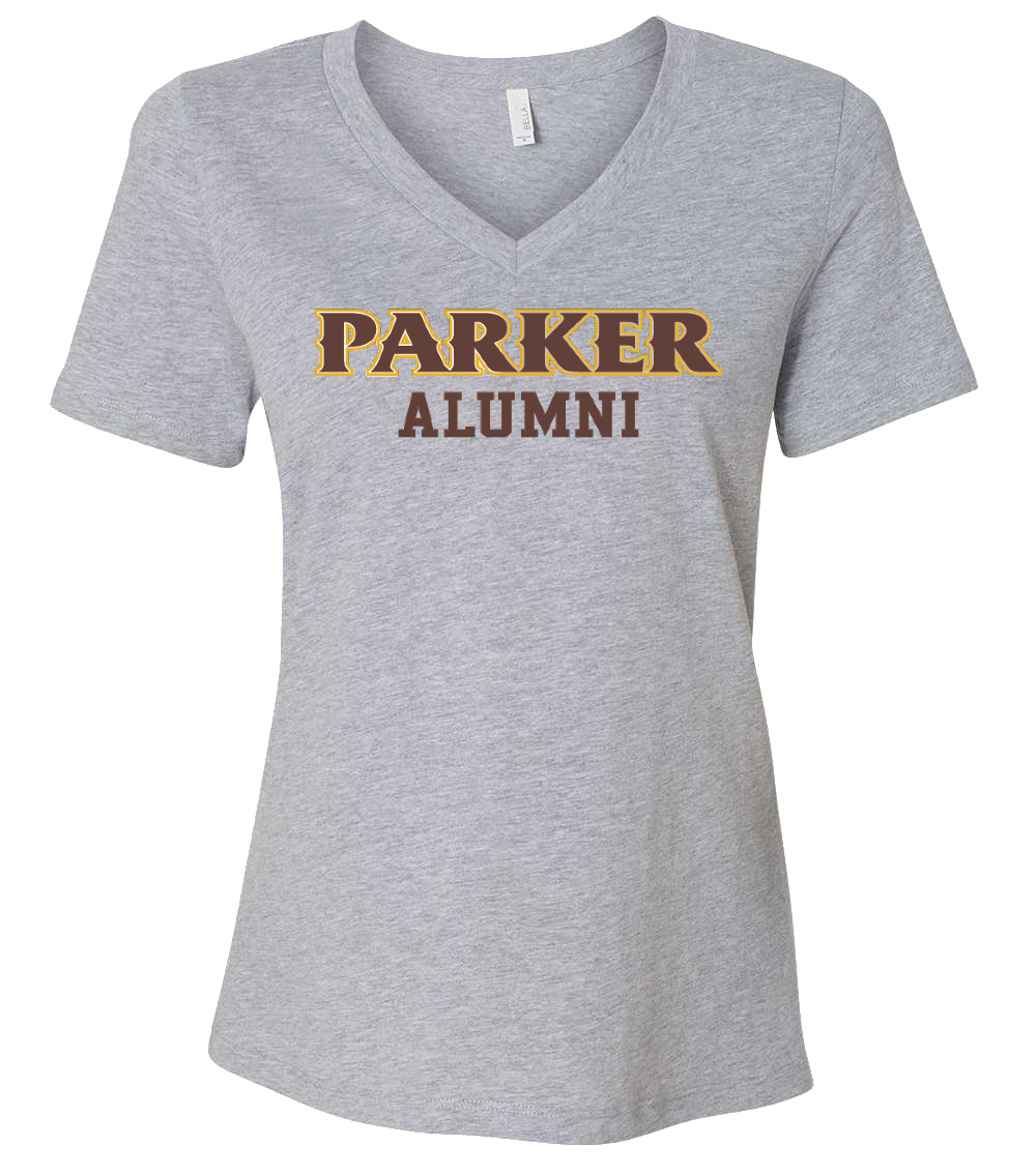 Ladies V-Neck Tee - "PARKER ALUMNI"