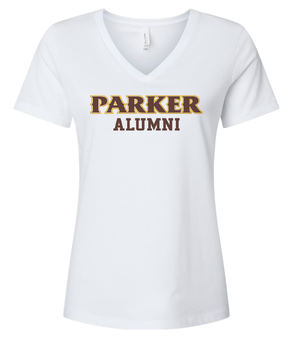 Ladies V-Neck Tee - "PARKER ALUMNI"