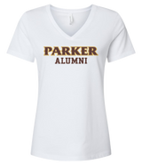 Ladies V-Neck Tee - "PARKER ALUMNI"