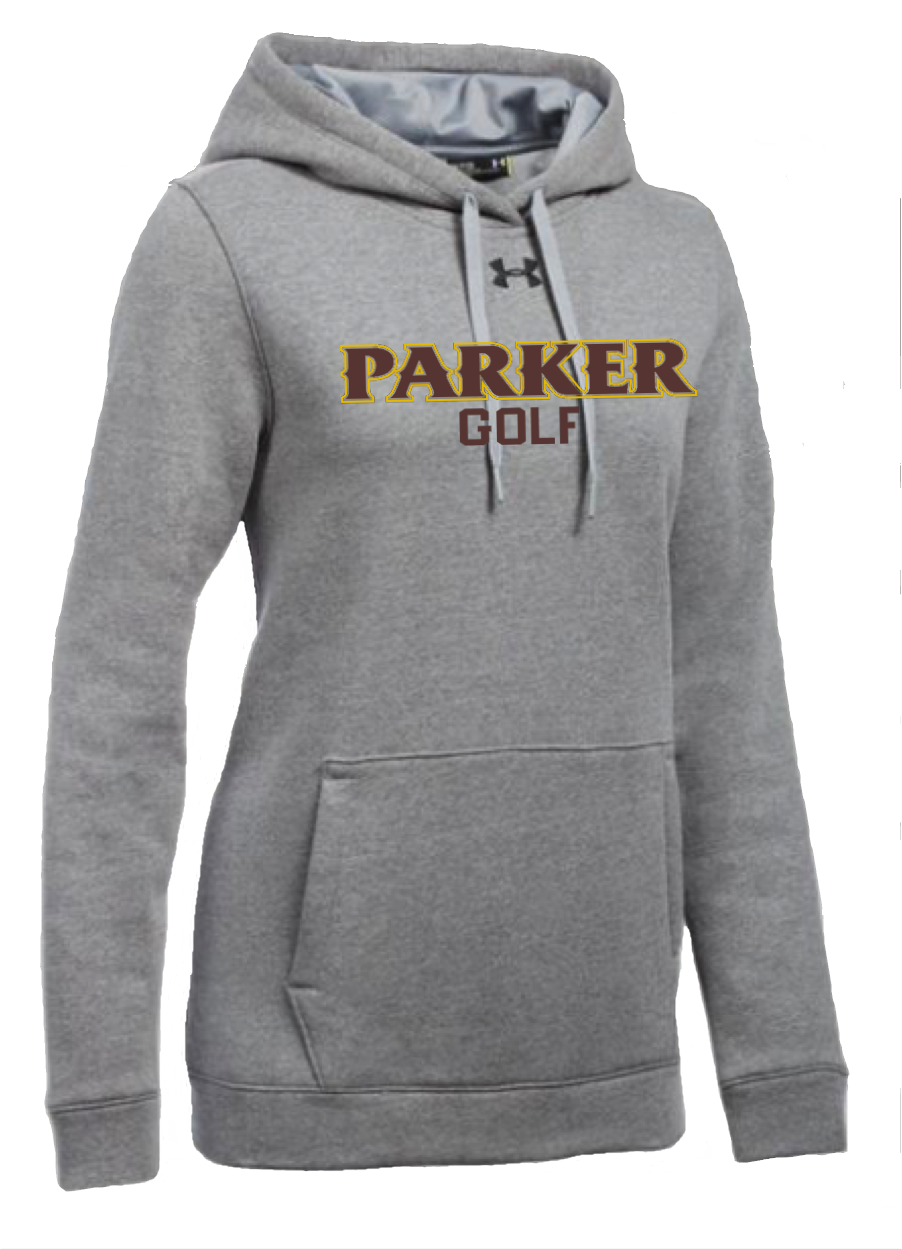 Ladies Hustle Fleece Hoody - "PARKER GOLF" [colors: gray, white]