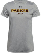 Ladies Locker Tee 2.0 - "PARKER CHEER" [colors: gray, white]